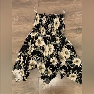 Black Floral Hawaiian Dress